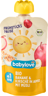 Quetschie Frühstückspause Banane & Kirsche mit Apfel in Müsli ab 1 Jahr babylove