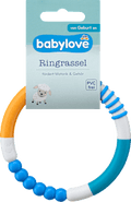 Ringrassel blau/weiß/orange babylove