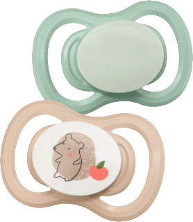 Schnuller Air Silikon symmetrisch, mint/beige & blau/petrol Gr. 3, ab 16 Monaten  babylove