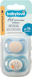 Schnuller Air Silikon symmetrisch, mint/beige & blau/petrol Gr. 3, ab 16 Monaten  babylove
