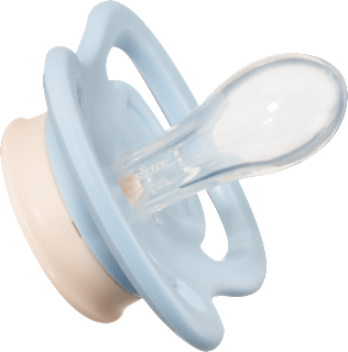 Schnuller Air Silikon symmetrisch, rosa/blau, 0-6 Monate babylove