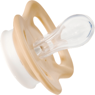 Schnuller für Neugeborene Silikon symmetrisch, blau/beige babylove