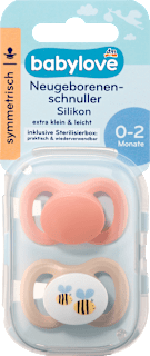 Schnuller für Neugeborene Silkon symmetrisch, aprikot/beige babylove