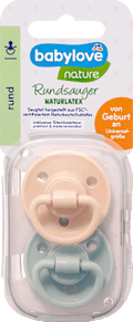 Schnuller Latex rund, Gr 1, beige/mint, von Geburt an  babylove