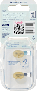Schnuller Naturlatex symmetrisch, blau/taupe Gr. 3, ab 16 Monaten  babylove