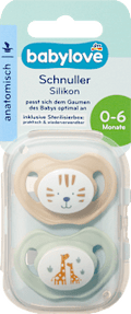 Schnuller Silikon anatomisch, beige/mint, Gr. 1, 0-6 Monate babylove