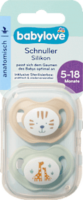 Schnuller Silikon anatomisch, beige/mint, Gr. 2, 5-18 Monate babylove