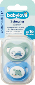 Schnuller Silikon anatomisch, mint/blau, Gr. 3, ab 16 Monaten babylove