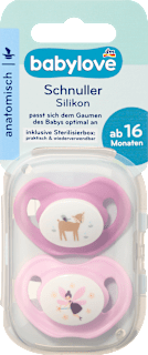Schnuller Silikon anatomisch, pink/rosa, Gr. 3, ab 16 Monaten  babylove