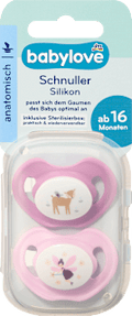 Schnuller Silikon anatomisch, pink/rosa, Gr. 3, ab 16 Monaten  babylove