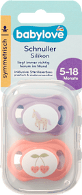 Schnuller Silikon symmetrisch, lila/rosa, Gr. 2, 5-18 Monate  babylove