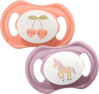 Schnuller Silikon symmetrisch, lila/rosa, Gr. 3 , ab 16 Monaten babylove