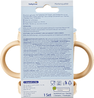 Snack- und Trinkbecher 2in1 Silikon, beige babylove