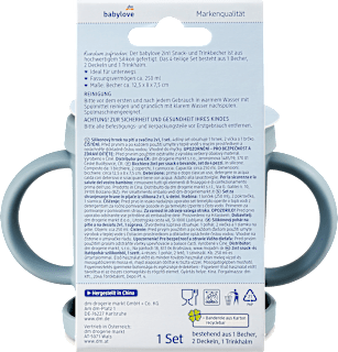 Snack- und Trinkbecher 2in1 Silikon blau babylove