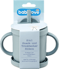 Snack- und Trinkbecher 2in1 Silikon blau babylove