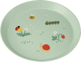 Teller grün, Gartentiere babylove