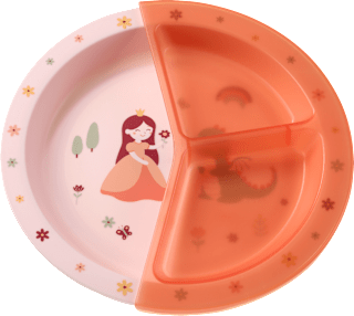 Teller mit Trennschale rosa babylove
