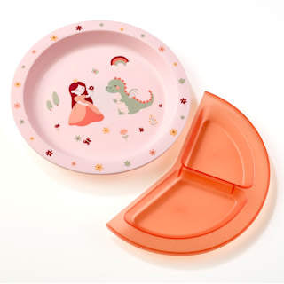 Teller mit Trennschale rosa babylove