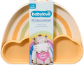 Teller Silikon mit Trennschale Regenbogen orange/creme babylove