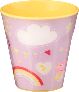 Trinkbecher 9-Kant flieder/gelb, Peppa Pig babylove