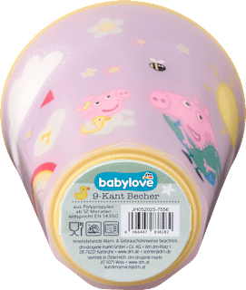 Trinkbecher 9-Kant flieder/gelb, Peppa Pig babylove
