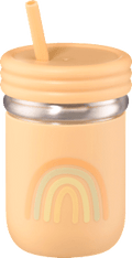Trinkhalmbecher Edelstahl/Silikon apricot, 300 ml babylove