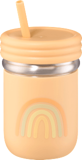 Trinkhalmbecher Edelstahl/Silikon apricot, 300 ml babylove