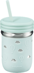 Trinkhalmbecher Edelstahl/Silikon, mint, ab 12. Monat babylove