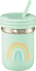 Trinkhalmbecher Edelstahl/Silikon türkis, 300 ml babylove