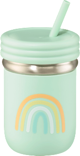 Trinkhalmbecher Edelstahl/Silikon türkis, 300 ml babylove