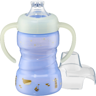 Trinklerntasse Tag & Nacht blau, ab 6. Monat, 260 ml babylove