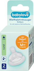 Trinksauger Weithals Silikon, rund Universal Gr. M, von Geburt an  babylove