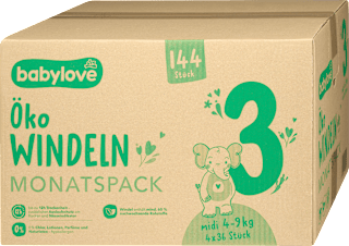 Windeln Öko Gr. 3 midi (4-9 kg) Monatspack babylove