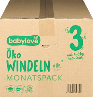 Windeln Öko Gr. 3 midi (4-9 kg) Monatspack babylove