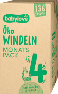Windeln Öko Gr. 4 maxi (8-14 kg) Monatspack babylove