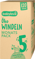 Windeln Öko Gr. 5 junior (10-16 kg) Monatspack babylove