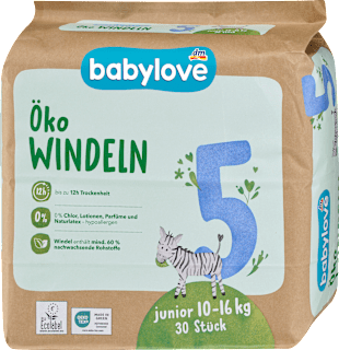Windeln Öko Gr. 5 junior (10-16 kg)  babylove
