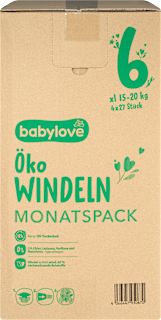 Windeln Öko Gr. 6 xl (15-20 kg) Monatspack babylove