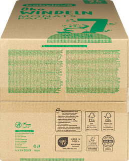 Windeln Öko Gr. 7 xxl (16+ kg), (4x24 St) Monatspack babylove