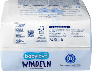 Windeln Premium Gr. 0 newborn xs (bis 3 kg) babylove