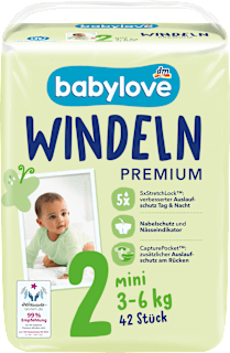 Windeln Premium Gr. 2 mini (3-6 kg)  babylove