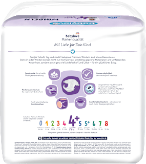Windeln Premium Gr. 4+ maxiplus (9-15 kg)  babylove