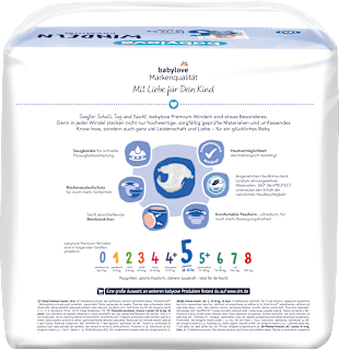 Windeln Premium Gr. 5 junior (10-16 kg)  babylove