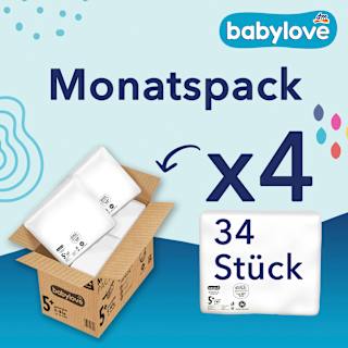 Windeln Premium Gr. 5+ junior+ (11-18 kg), Monatspack babylove