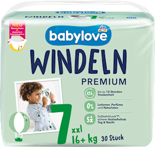 Windeln Premium Gr. 7 XXL (16+ kg)  babylove