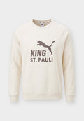 Puma FC ST. PAULI KING LOGO CREWNECK - Club wear - alpine snow/dark chocolate