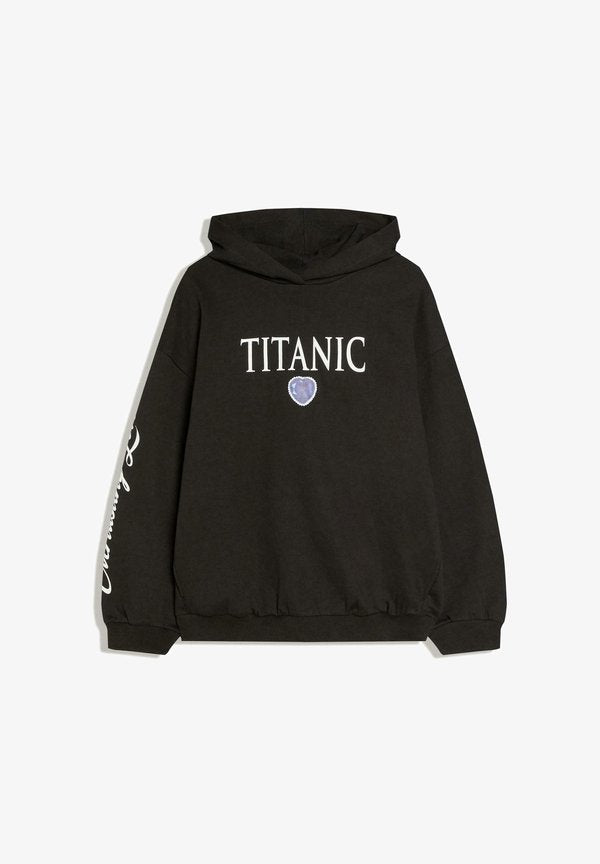 Bershka TITANIC PRINT - Hoodie - black