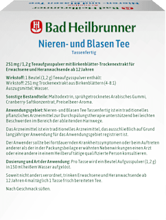 Arzneitee, Nieren- & Blasen Tee (10 Sticks) Bad Heilbrunner