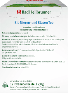 Arzneitee, Nieren- & Blasentee (12 Beutel) Bad Heilbrunner
