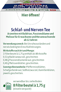 Arzneitee, Schlaf- & Nerven Tee (8 Beutel) Bad Heilbrunner
